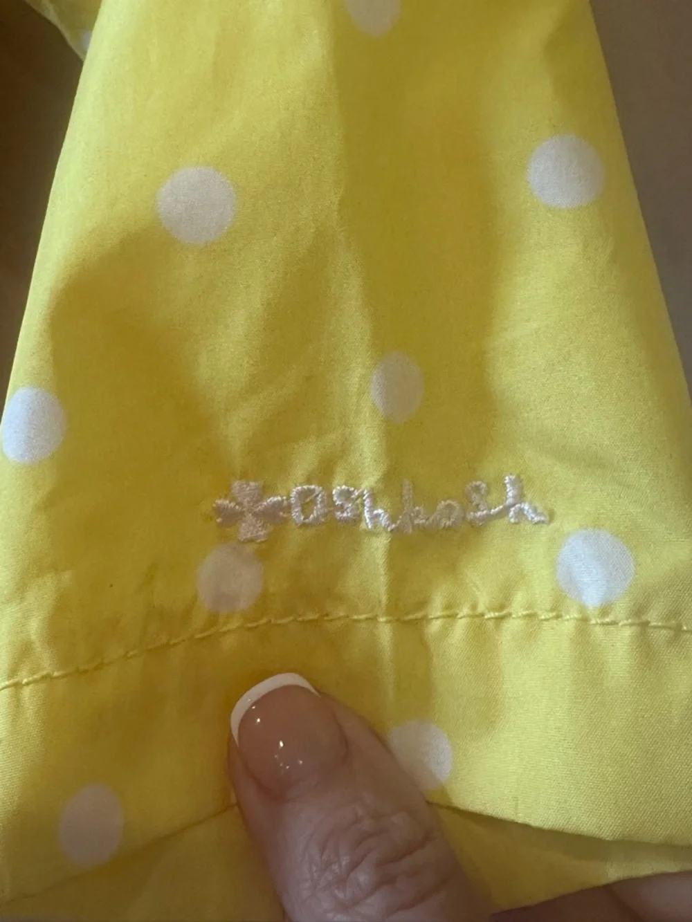 OshKosh B’gosh Yellow White Polka Dot Hooded Rain Jacket Coat Girls Size 4T